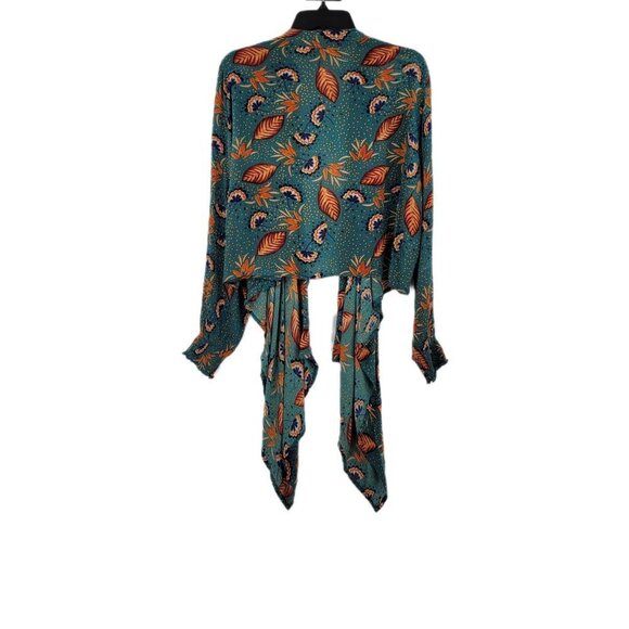 Patrons of Peace Teal and Orange Floral Top - Picture 5 of 5